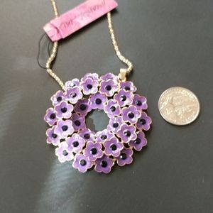 Betsey Johnson Purple Flowered Necklace